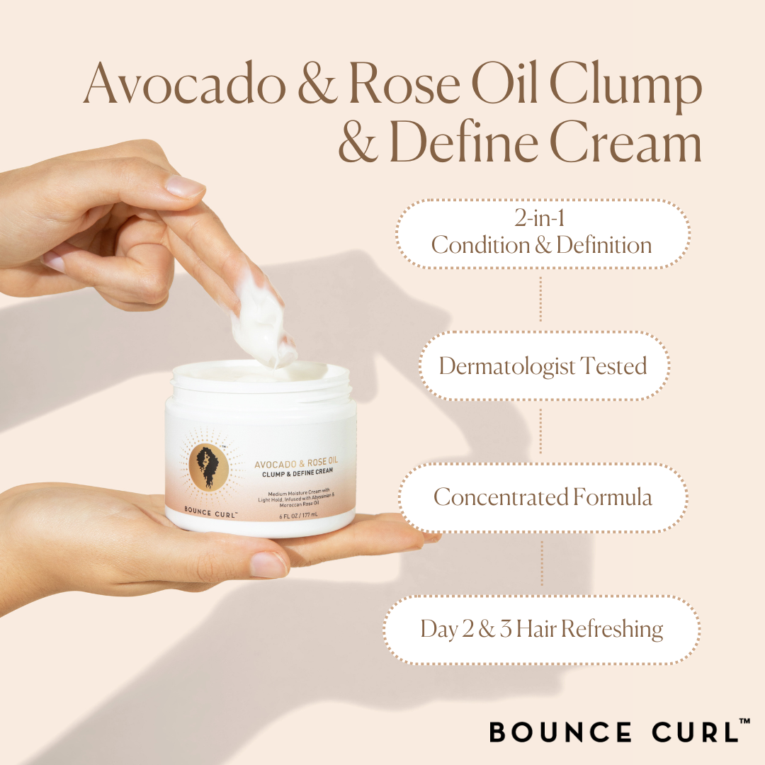 Crème agglomérante et définie à l'huile d'avocat et de rose
